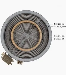 ΕΣΤΙΑ ΚΟΥΖΙΝΑΣ ΚΕΡΑΜΙΚΗΣ II (ΔΙΠΛΗ) 2100w & 700w 5 ΕΠΑΦΩΝ Φ23cm BOSCH - SIEMENS - AEG - ELECTROLUX - ΓΕΝΙΚΗΣ ΧΡΗΣΗΣ 17105055
